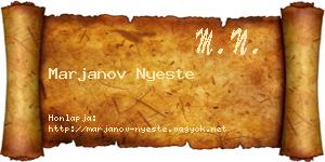 Marjanov Nyeste névjegykártya